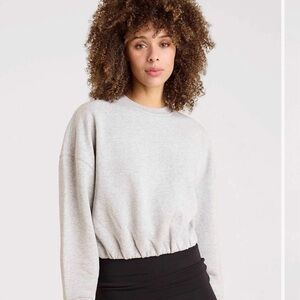 Nuuds Heather Gray Ribbed Sweatshirt